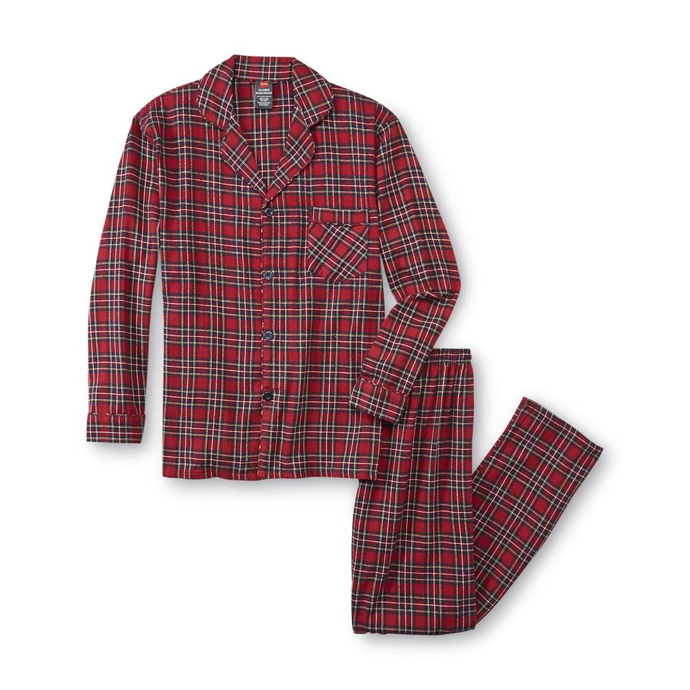 Hanes Men's Long-Sleeve Flannel Pajamas - Plaid