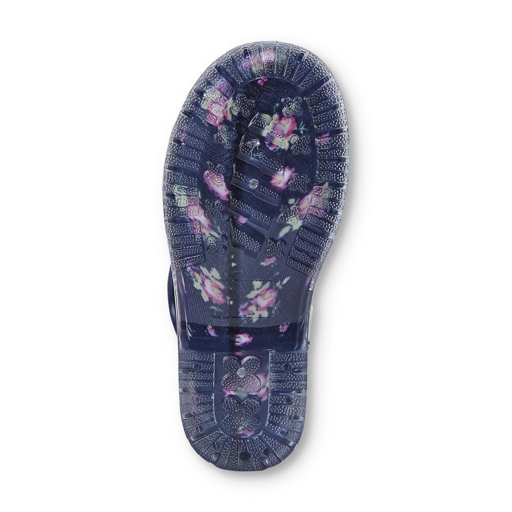 Yoki Toddler Girl's Ashley Navy/Floral Rain Boot