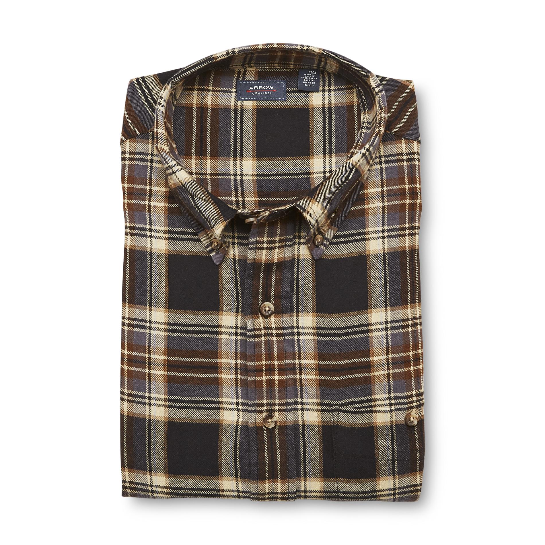 Arrow Men's Big & Tall Button-Front Flannel Shirt - Plaid