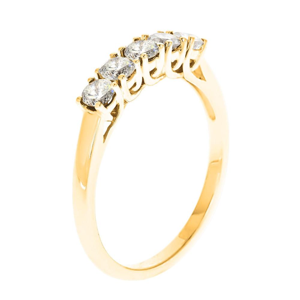New York City Diamond District 14k yellow gold 5-stone 1/2 cttw diamond band ring