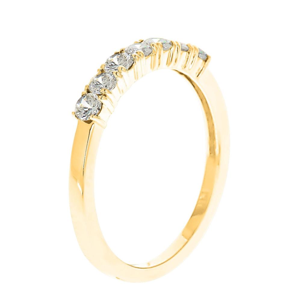 New York City Diamond District 14k yellow gold 7-stone 1/2 cttw diamond band ring