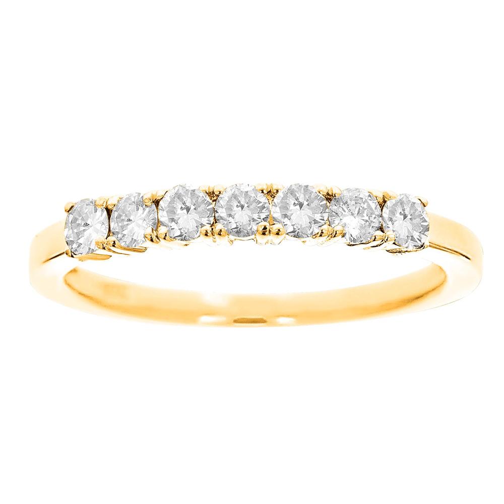 New York City Diamond District 14k yellow gold 7-stone 1/2 cttw diamond band ring