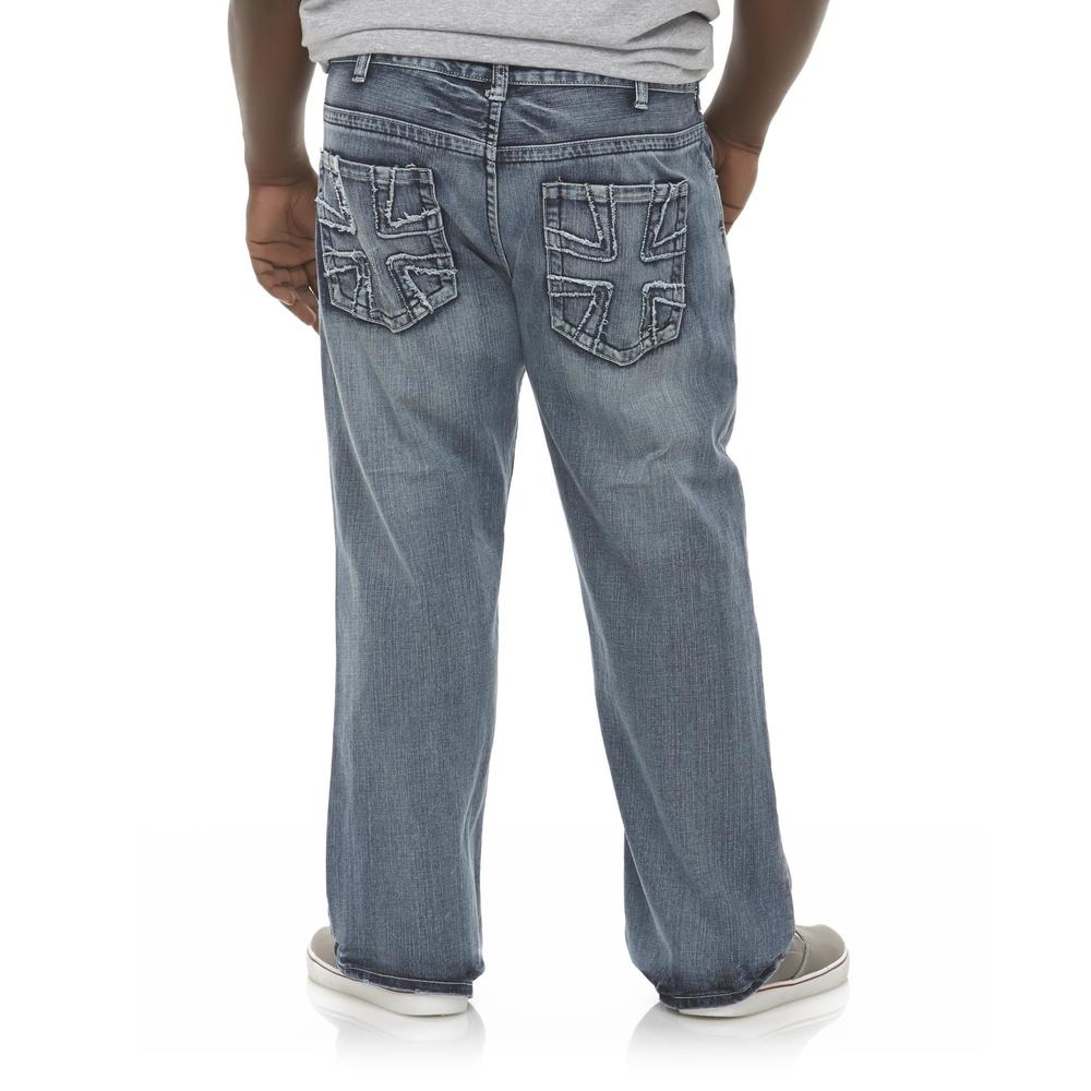 Route 66 Men's Distressed Bootcut Jeans - Medium Wash