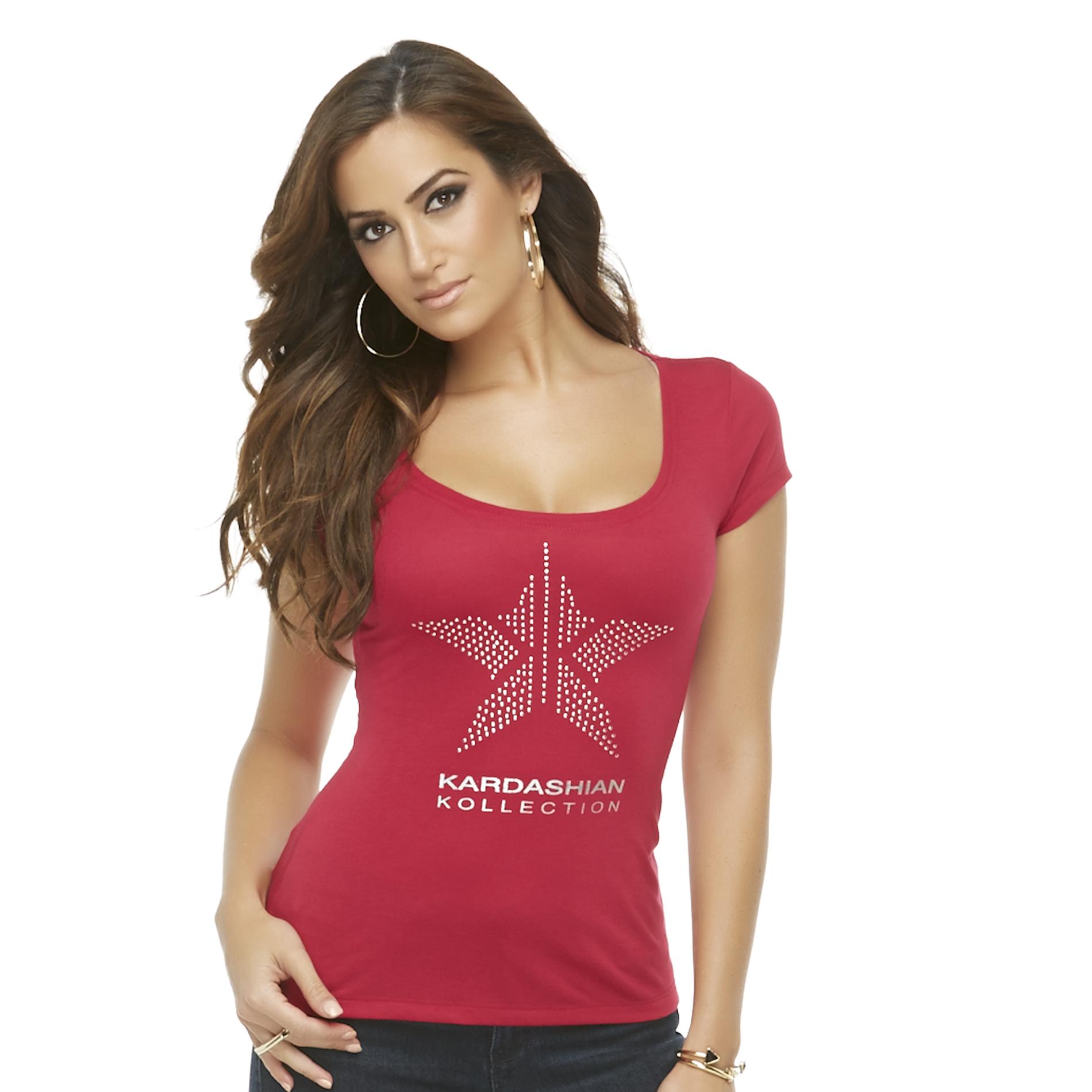 Kardashian Kollection Women's Scoop Neck T-Shirt - Star Logo