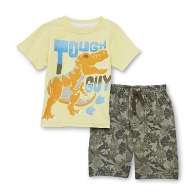 Kids Headquarters Infant & Toddler Boy's T-Shirt & Shorts - Tough Guy Dinosaur