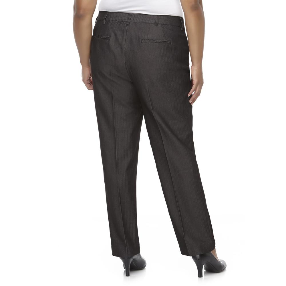Covington Women's Plus Diamond Fit Dress Pants - Herringbone