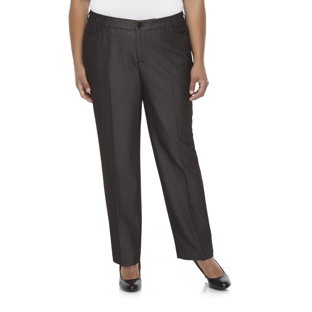 Covington Women's Plus Diamond Fit Dress Pants - Herringbone