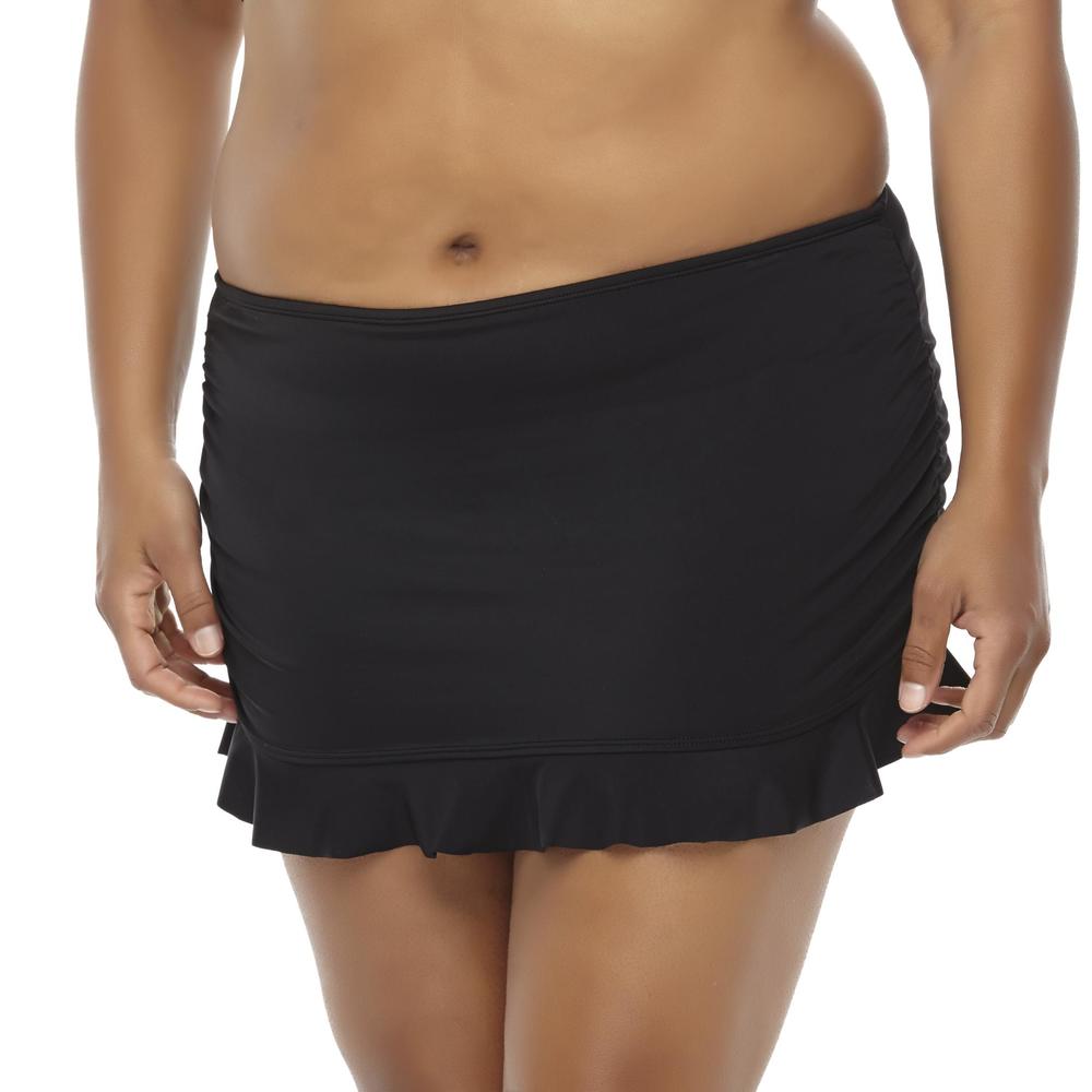 Joe Boxer Women's Plus Ruffled Swim Skirt