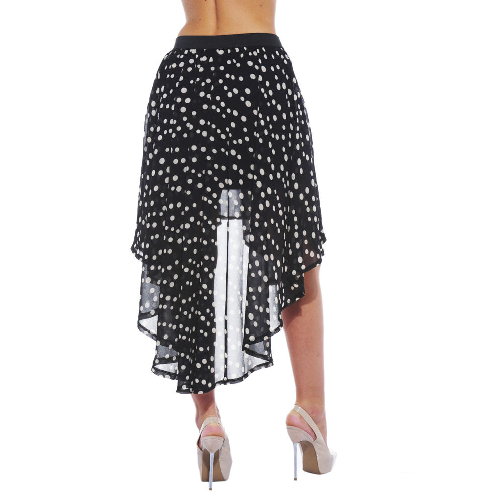 AX Paris Women's Chiffon Spot Drop Back Skirt - Online Exclusive