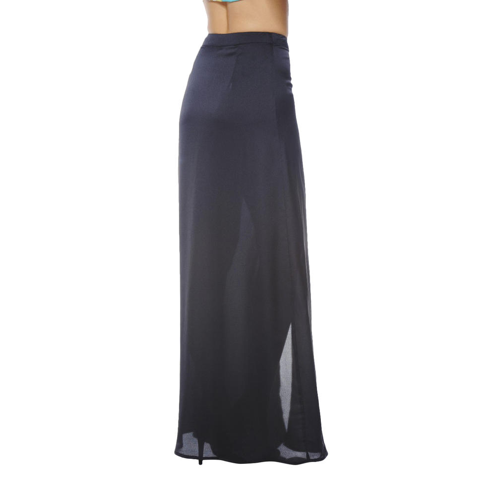 AX Paris Women's Split Front Long Black Skirt - Online Exclusive