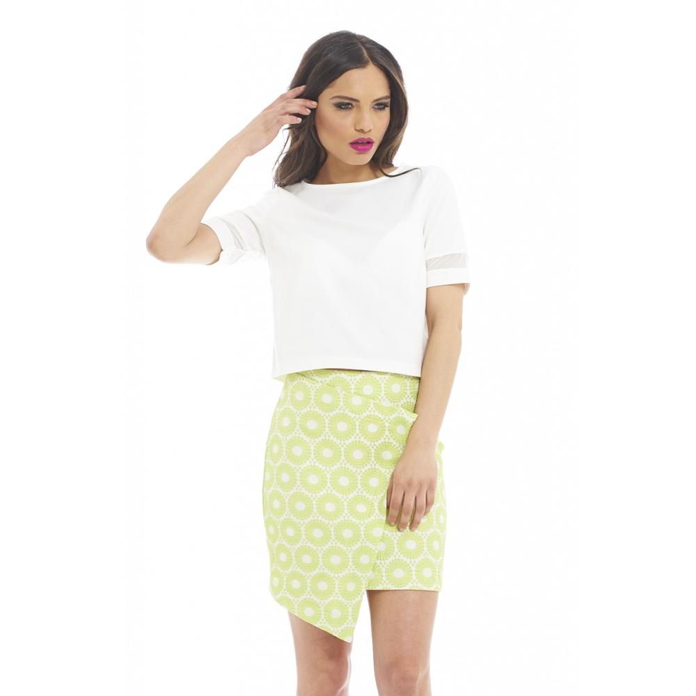 AX Paris Women's Slanted Print Skirt Lime - Online Exclusive