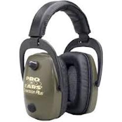 Pro Ears - Pro Slim Gold - Electronic Hearing Protection and Amplification - NRR 28 - Ear Muffs - Green