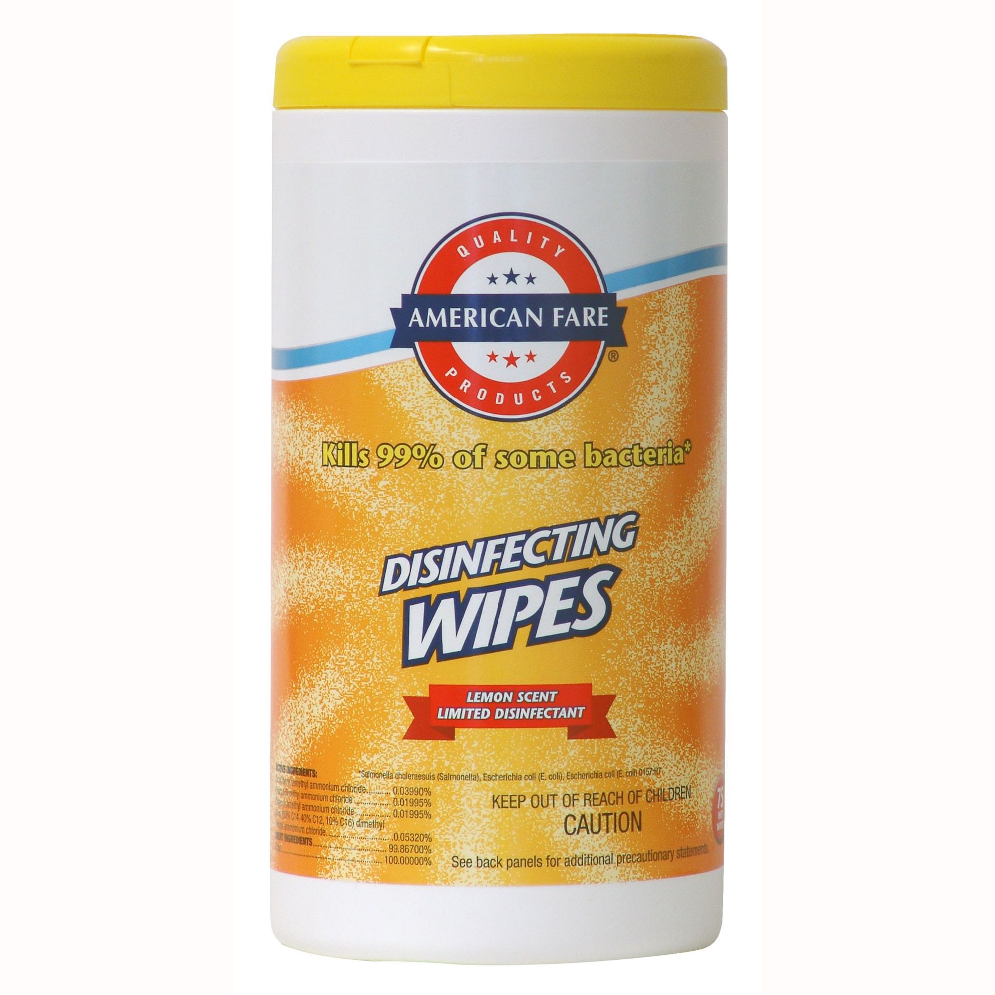 American Fare Disinfecting Wipes Lemon 75 Count