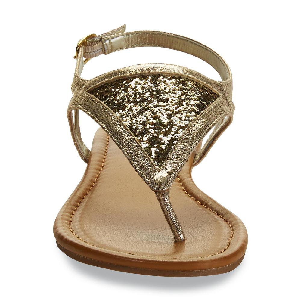 Personal Identity Women's Glitz Gold Thong Sandal