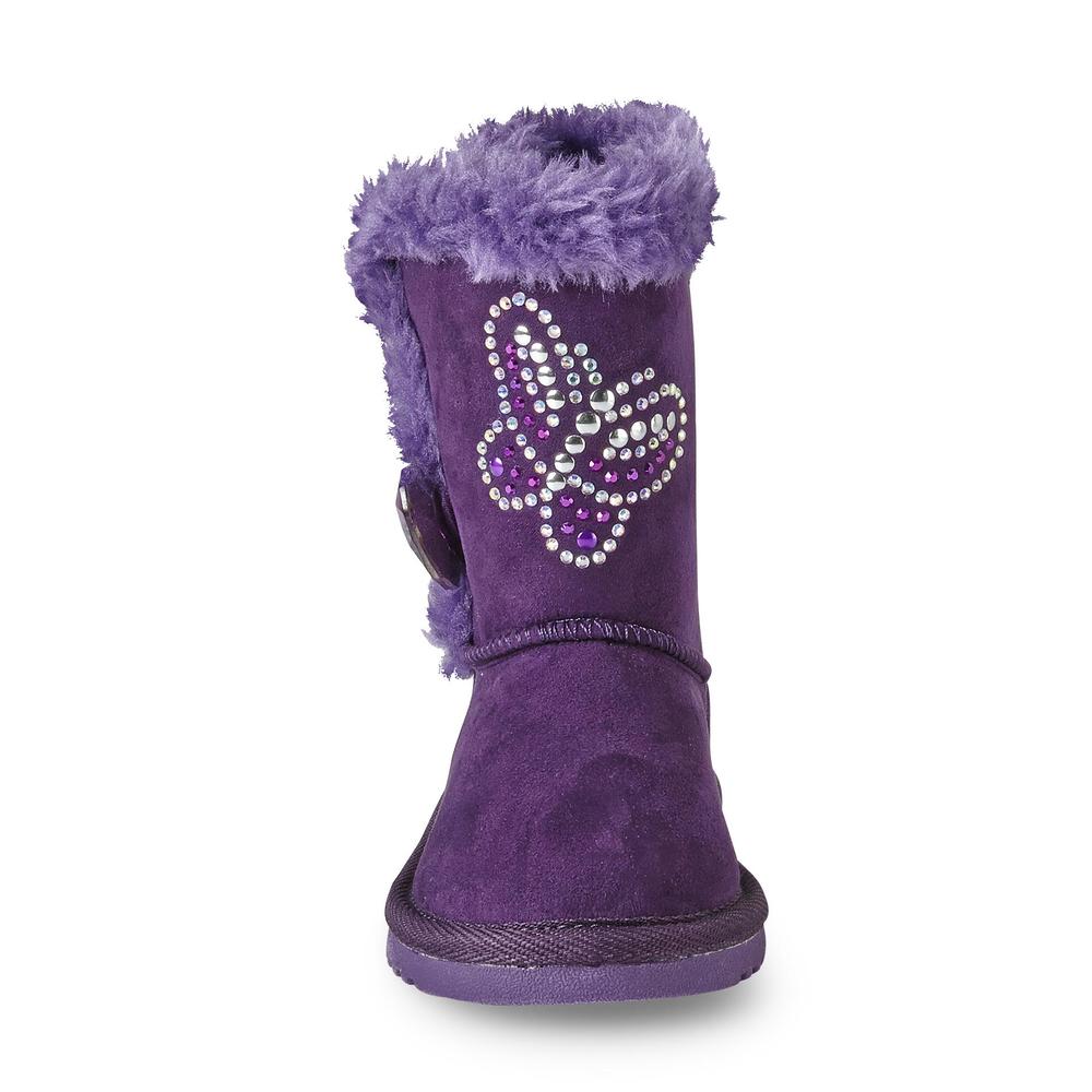 Piper & Blue Toddler Girl's Aany Purple/Butterfly Mid-Calf Boot