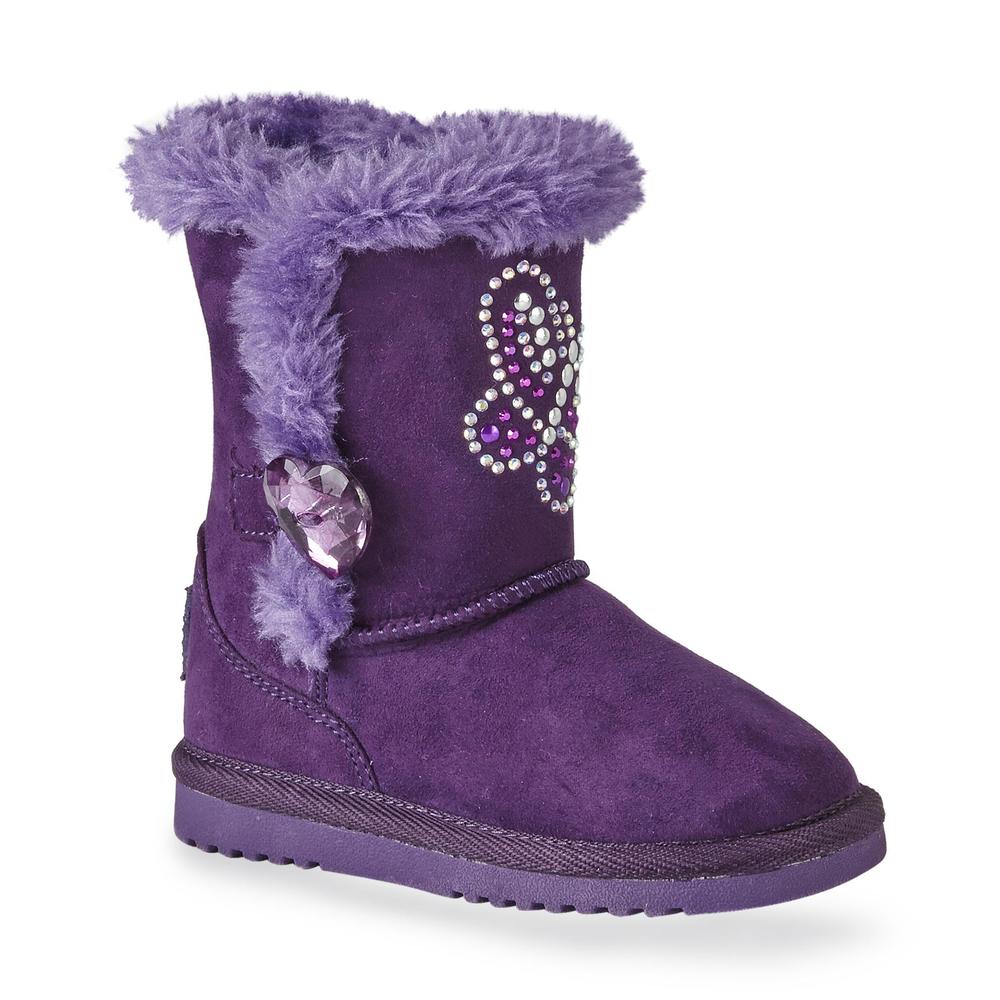 Piper & Blue Toddler Girl's Aany Purple/Butterfly Mid-Calf Boot