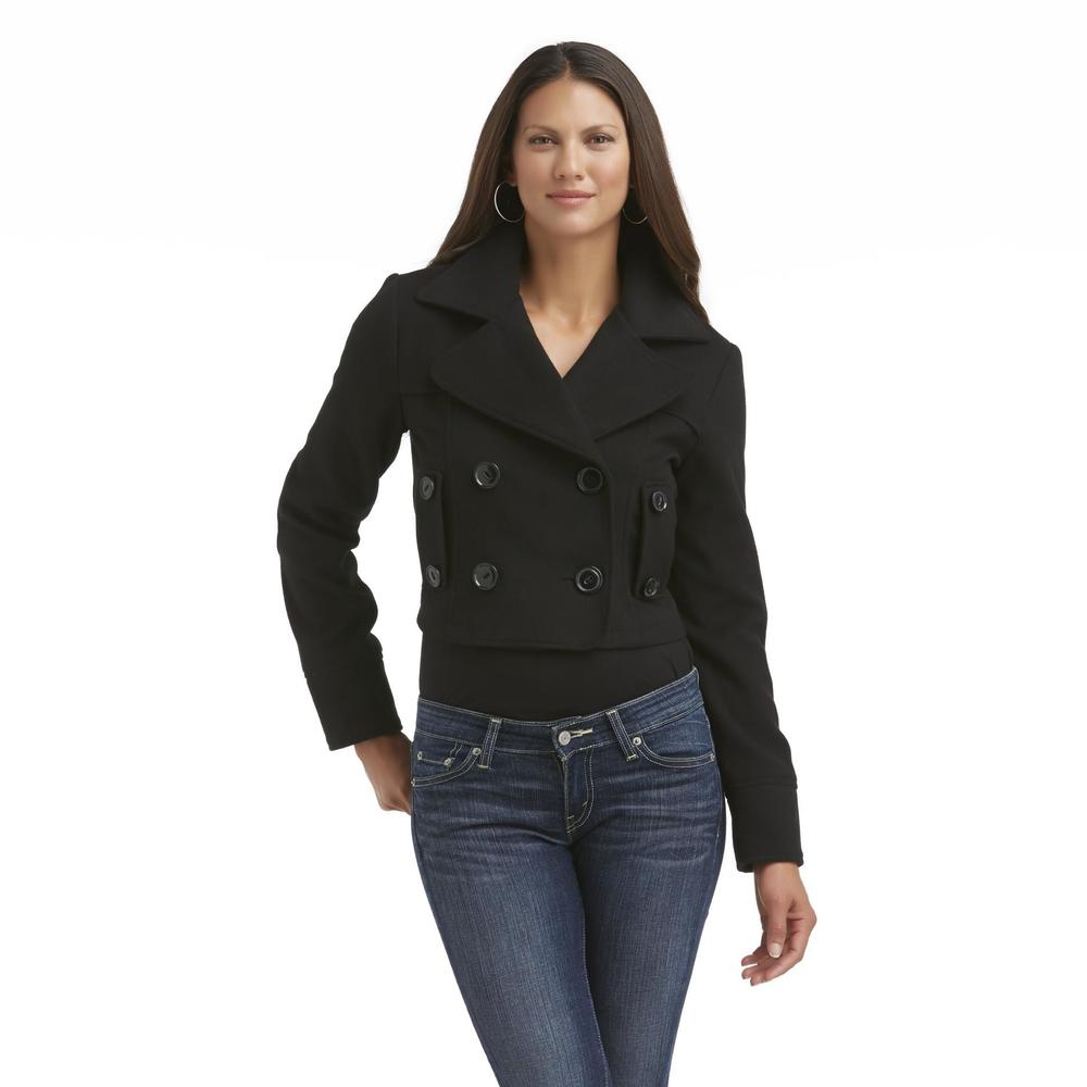 Route 66 Women's Double-Breasted Cropped Peacoat