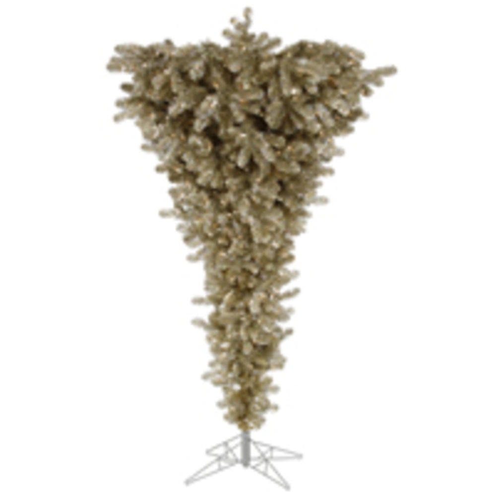 Vickerman 7.5' Champagne Color Upside Down Tree with 500 Dura-Lit Clear Lights