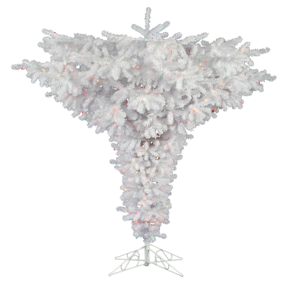 Vickerman 7.5'  Crystal White Upside Down Tree with 500 Clear Lights