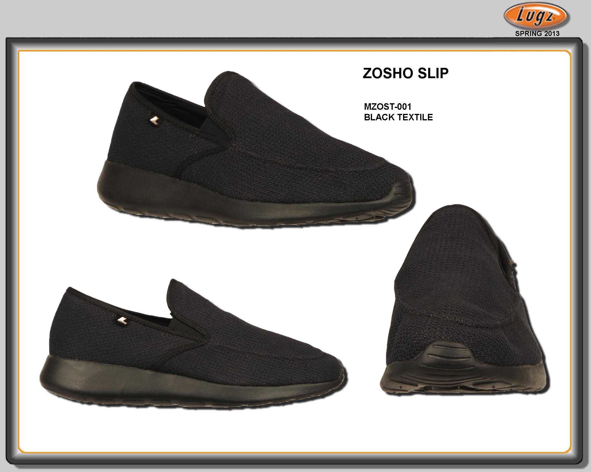 Lugz Men's Zosho Black/Black Slip-on Moccasin Sneaker