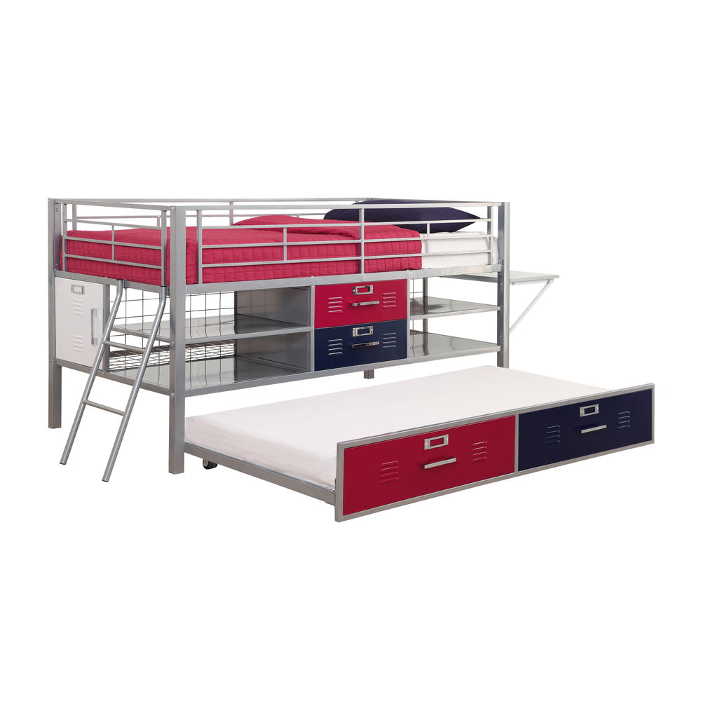Dorel Trundle for Junior Twin Silver Bed with Locker  Multiple Colors