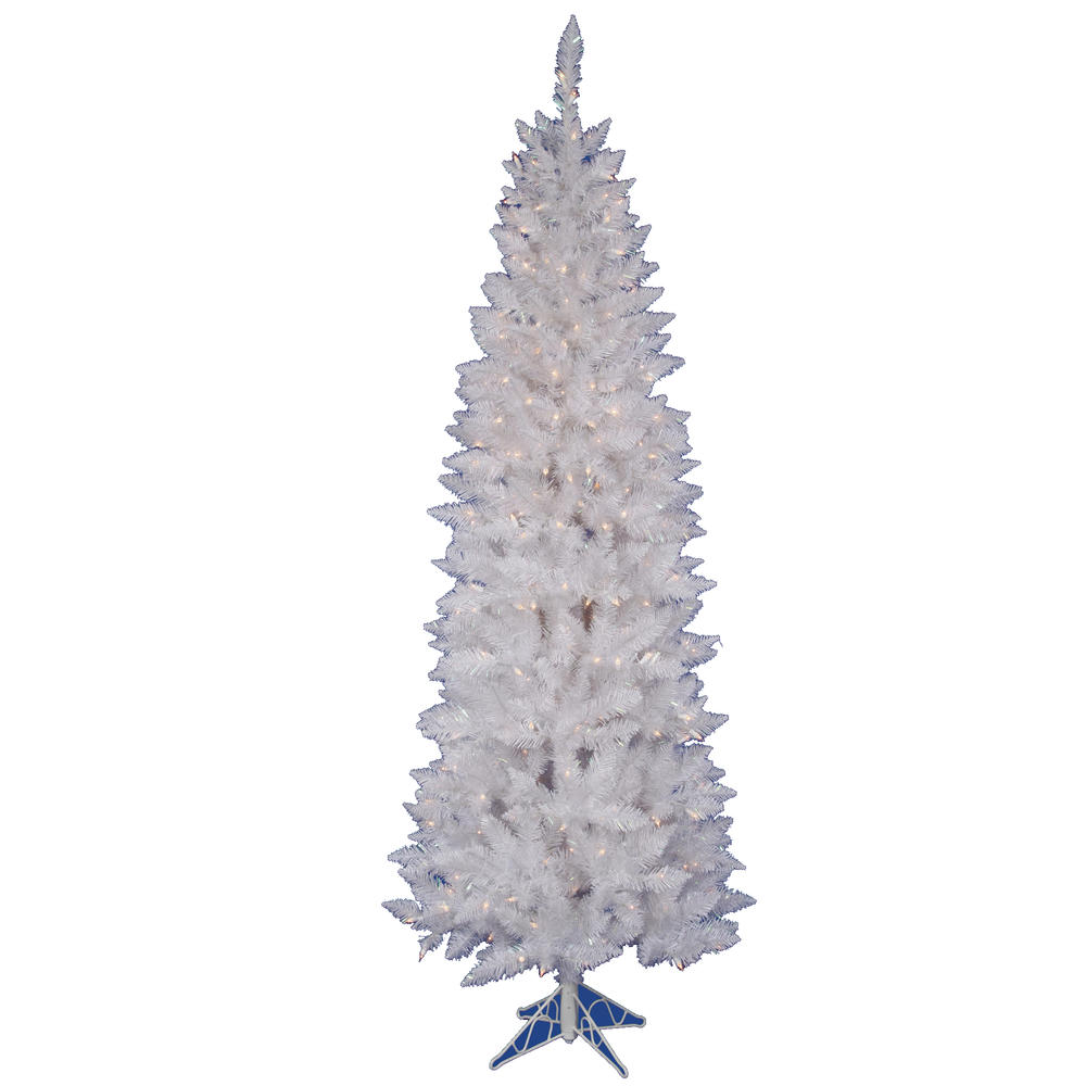 Vickerman 6' Sparkle White Spruce Pencil Tree with 200 LED Frosted Pure White Lights