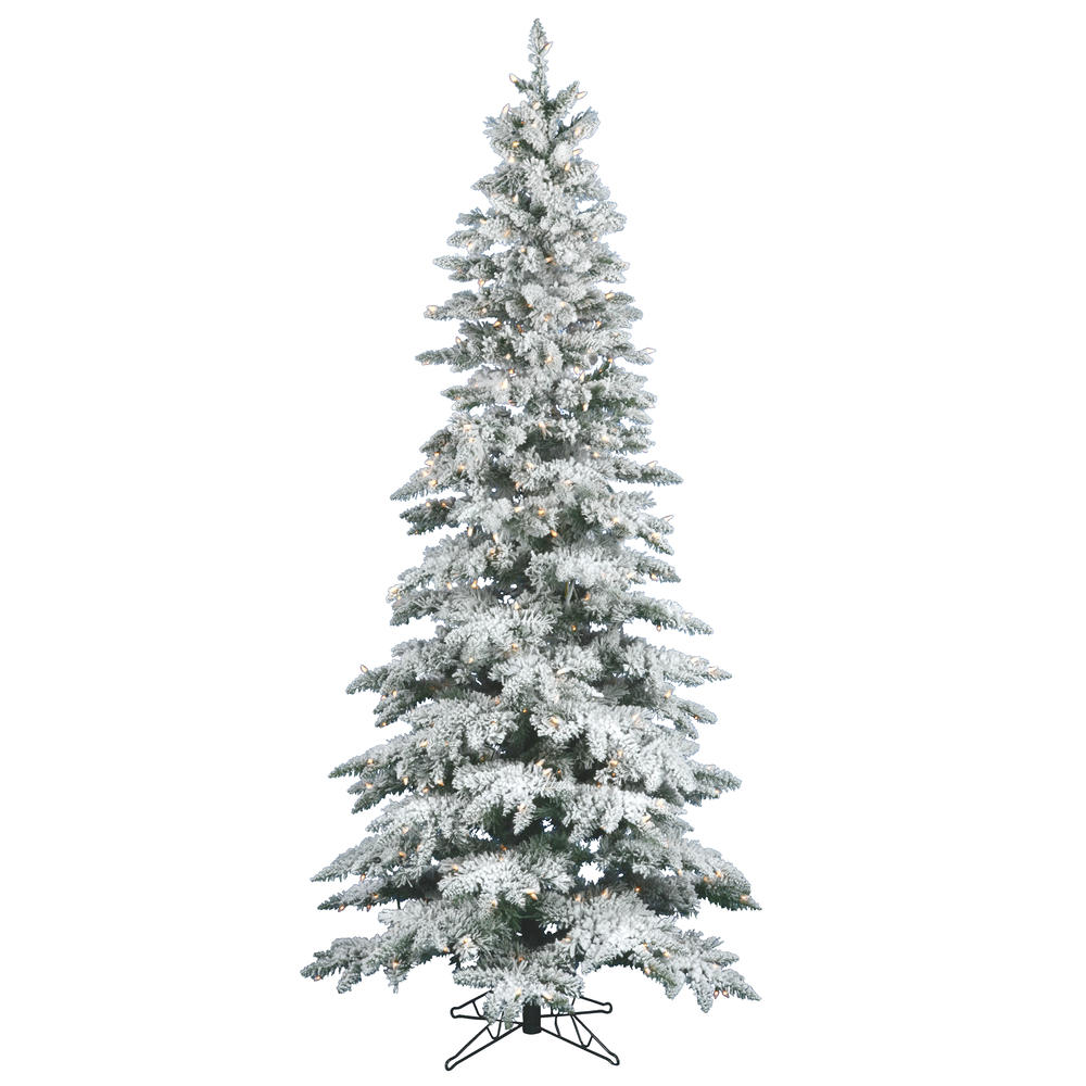 Vickerman 7.5' Flocked Utica Fir Tree with 400 Warm White Italian LED Lights