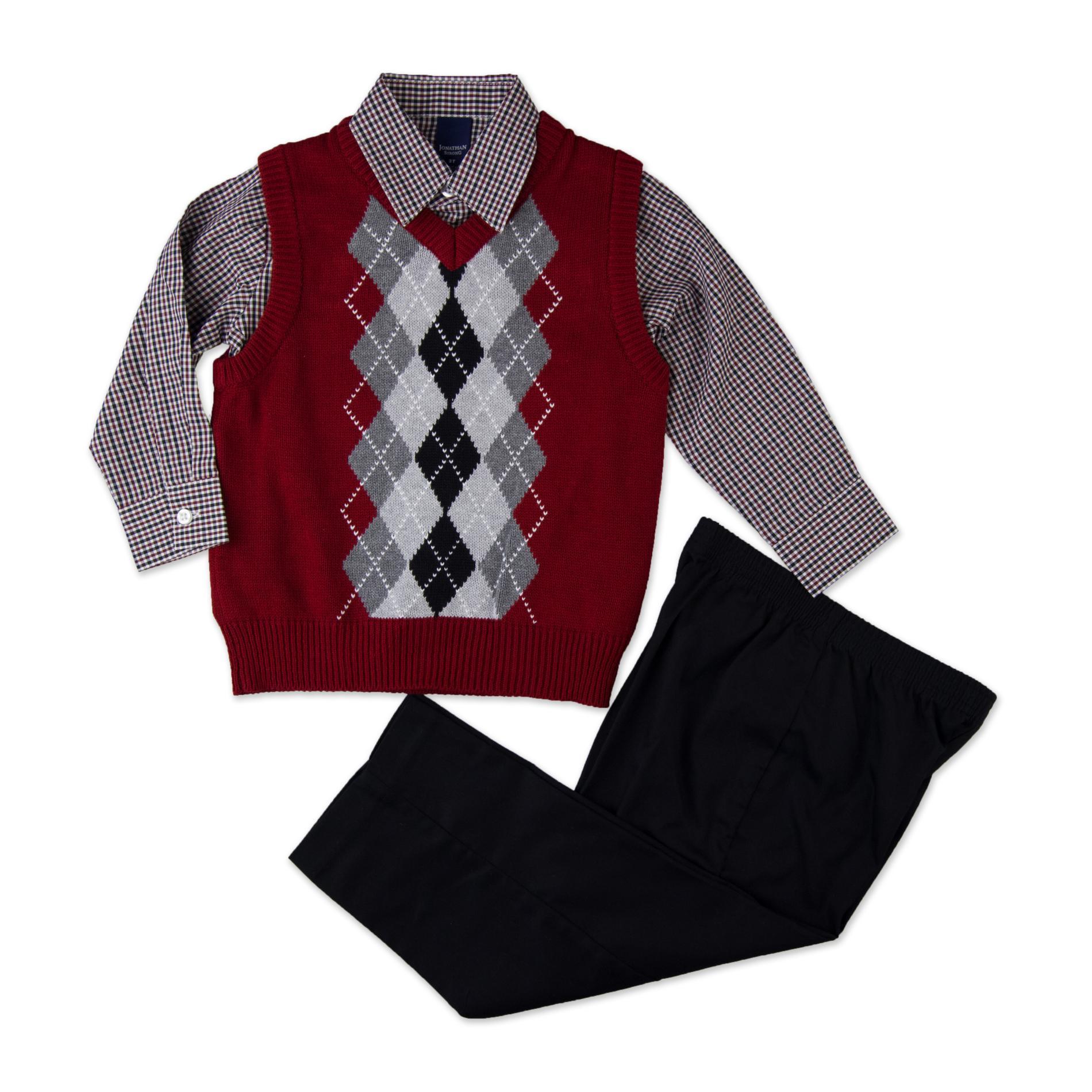 Jonathan Strong Infant & Toddler Boy's Sweater Vest  Shirt & Pants - Argyle