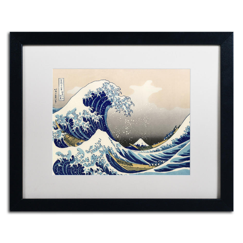 Trademark Global Katsushika Hokusai 'The Great Kanagawa Wave' 11" x 14" Matted Framed Art