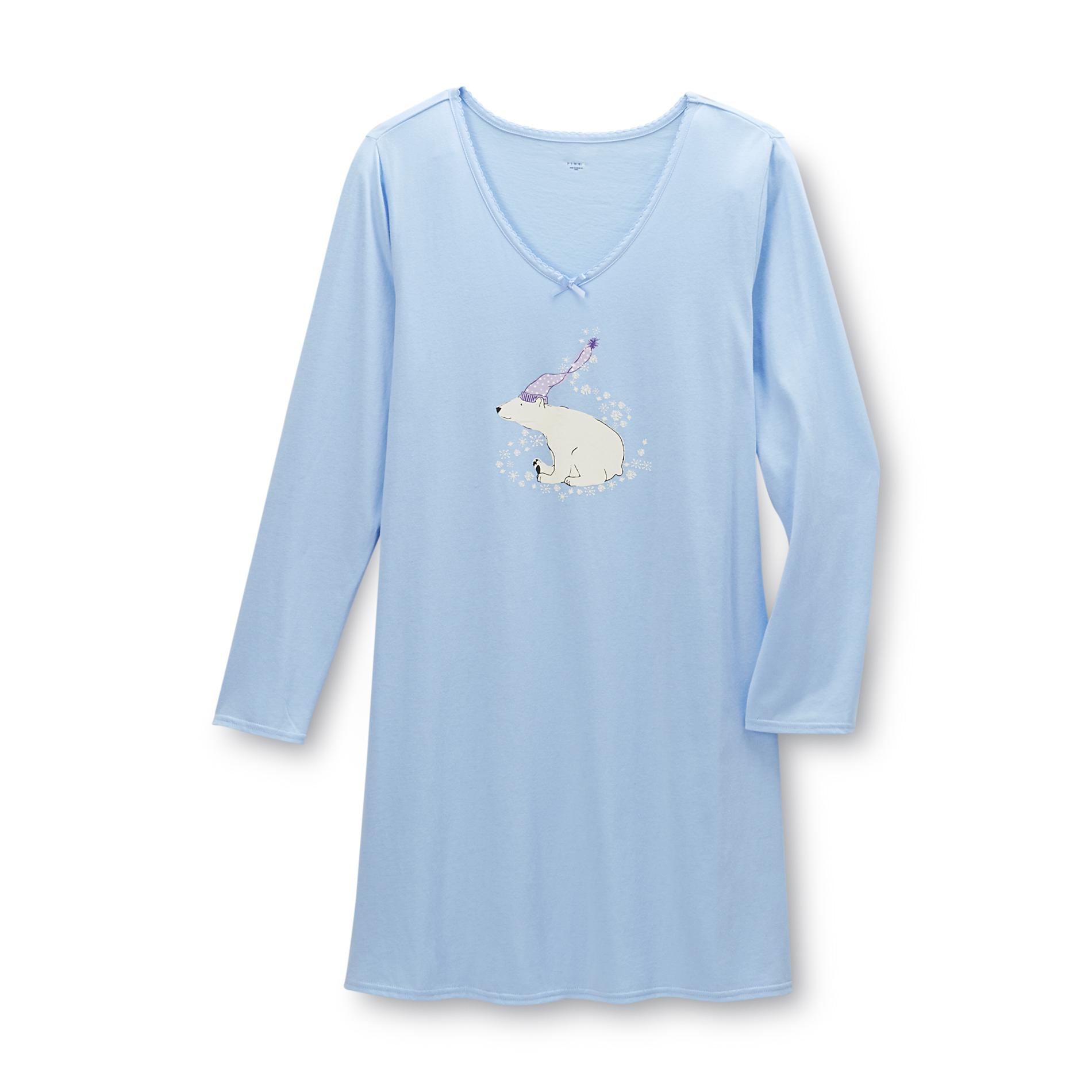 Pink K Women's Sleep Shirt - Polar Bear