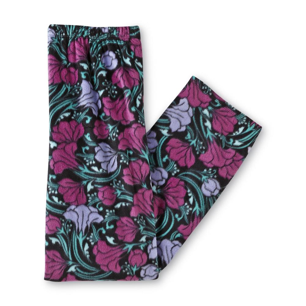 Jaclyn Smith Women's Microfleece Pajama Top & Pants - Floral