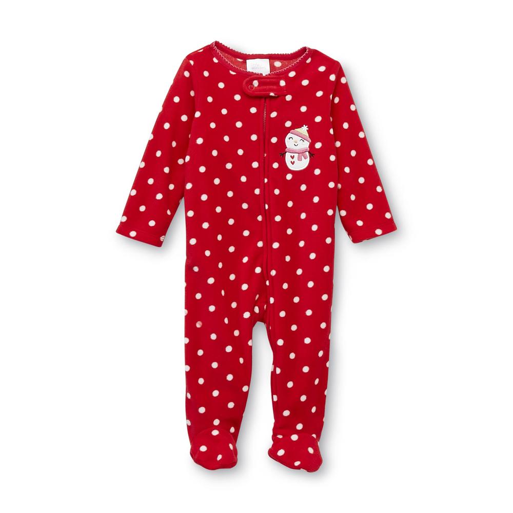 Little Wonders Newborn Girl's Microfleece Footed Sleeper Pajamas