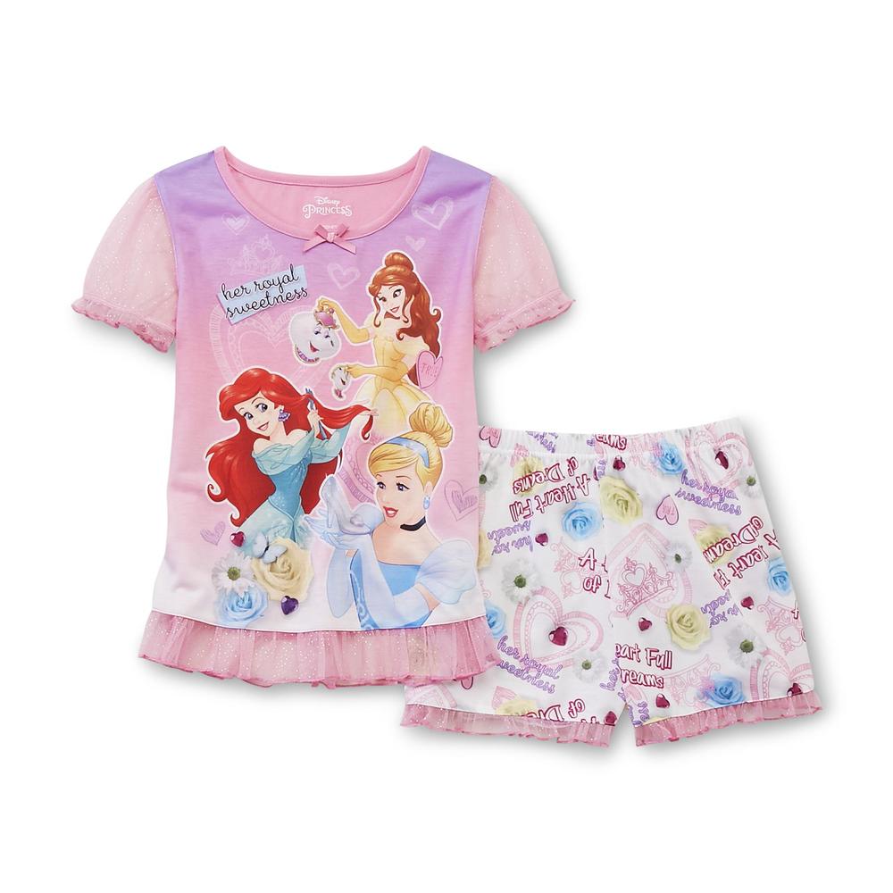Disney Girl's Pajama Top & Shorts