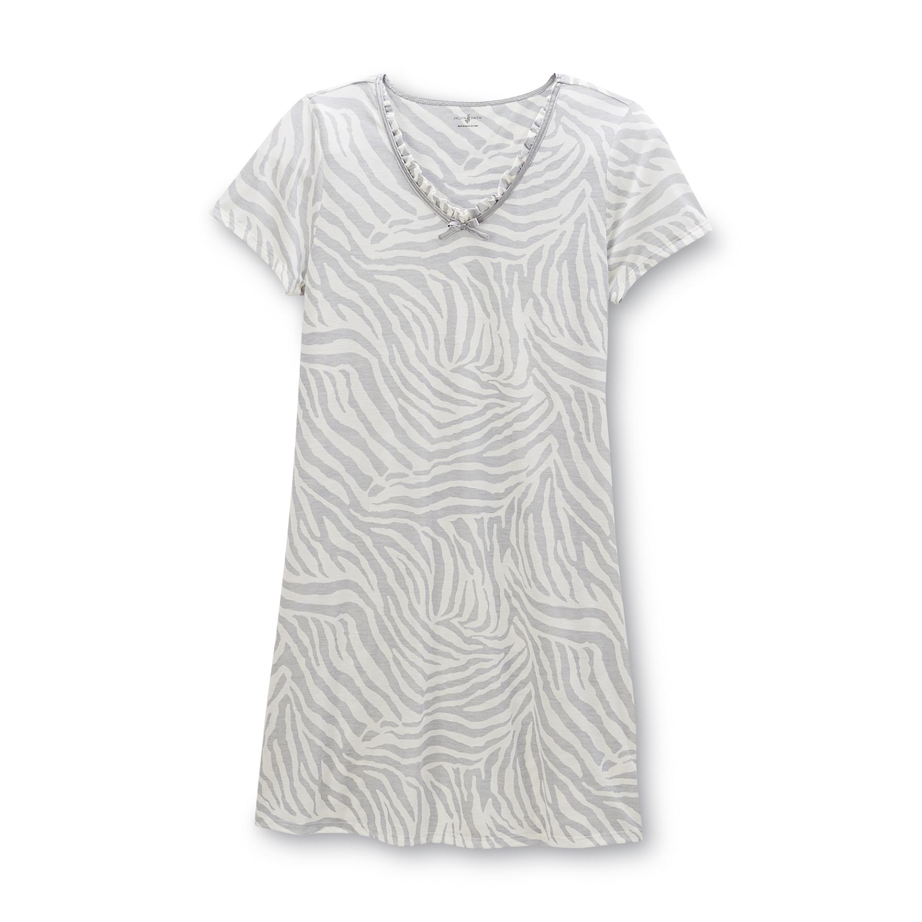 Jaclyn Smith Women's Short-Sleeve Nightgown - Zebra Print