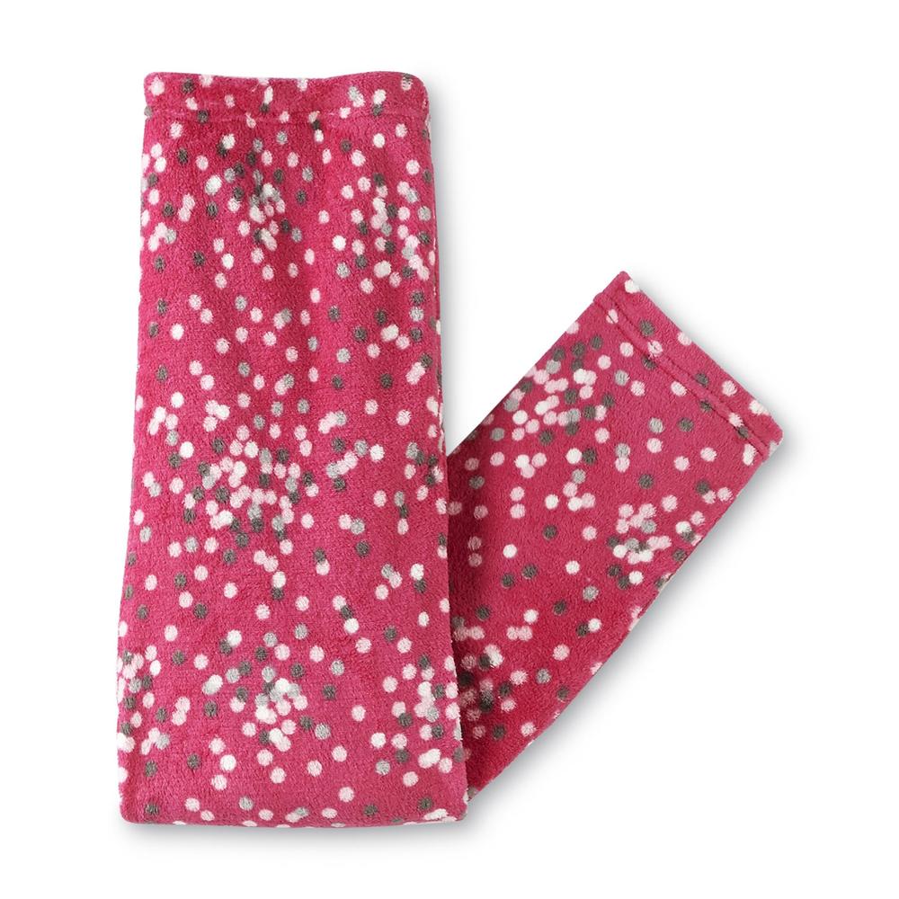 Pink K Women's Plush Lounge Jacket & Pajama Pants - Polka Dot