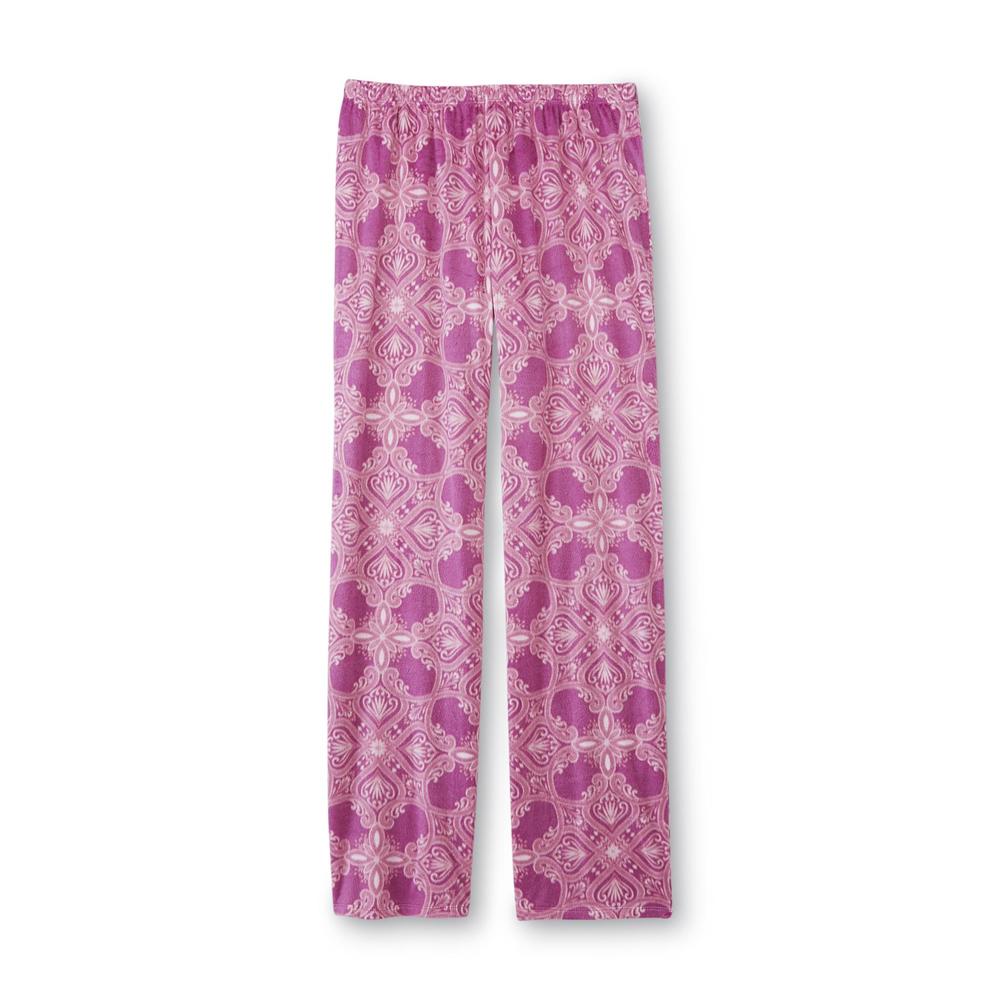 Jaclyn Smith Women's Microfleece Pajama Top & Pants - Scrollwork