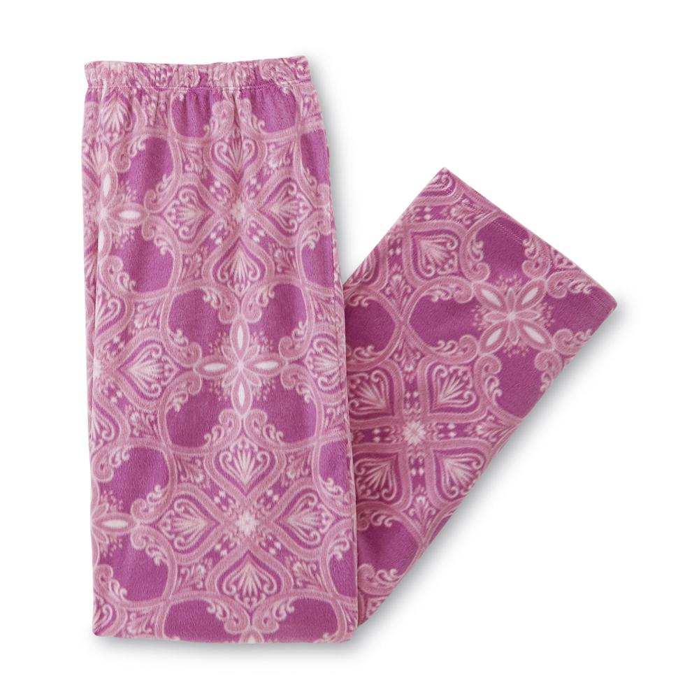 Jaclyn Smith Women's Microfleece Pajama Top & Pants - Scrollwork