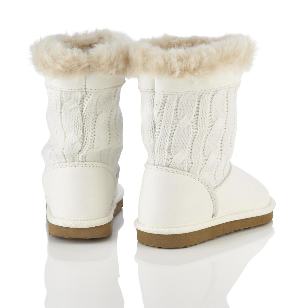 Carter's Toddler Girl's Marcia White Cable Knit Winter Boot