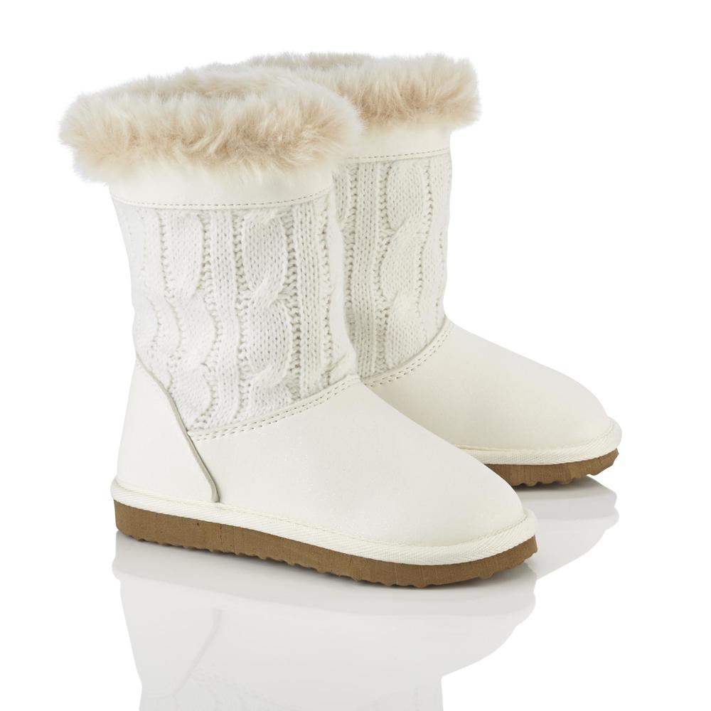 Carter's Toddler Girl's Marcia White Cable Knit Winter Boot