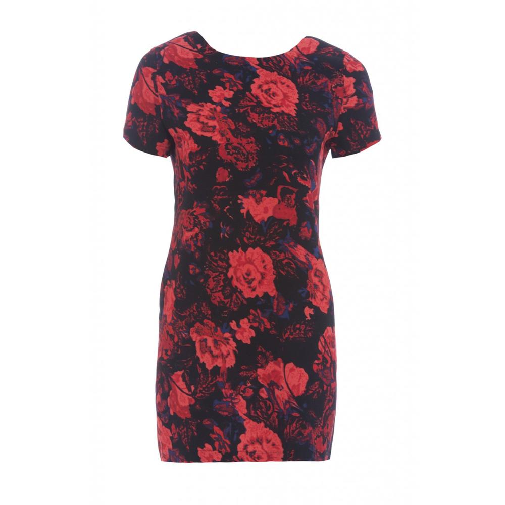 AX Paris Women's Rose Printed Smock Red Dress - Online Exclusive