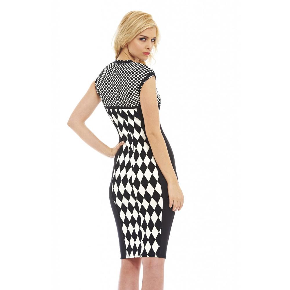 AX Paris Women's Checked Illusion Bodycon Dress - Online Exclusive