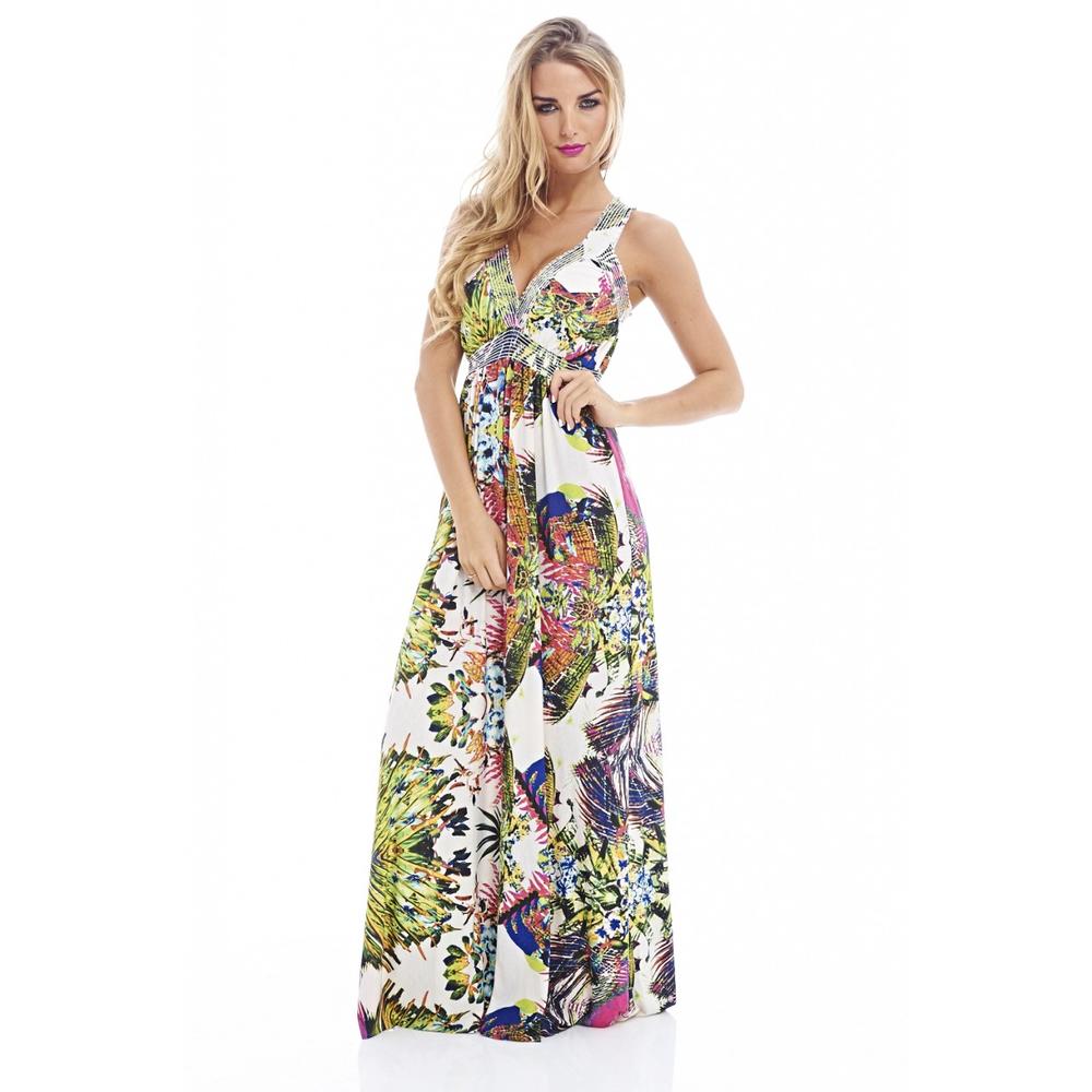 AX Paris Women's Tropical Printed Elasticated Strap Dress - Online Exclusive