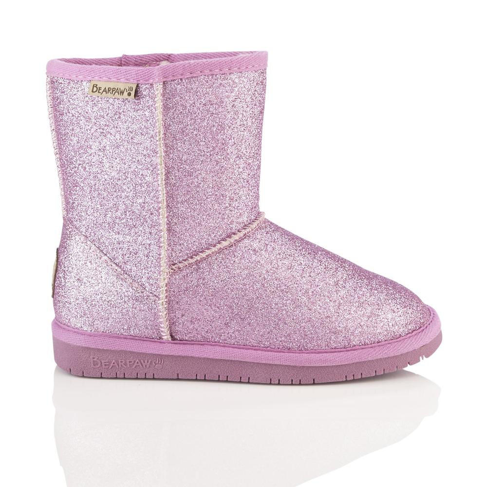 Bear Paw Girl's Cheri Faux Fur Pink/Glitter Mid-Calf Fashion Boot