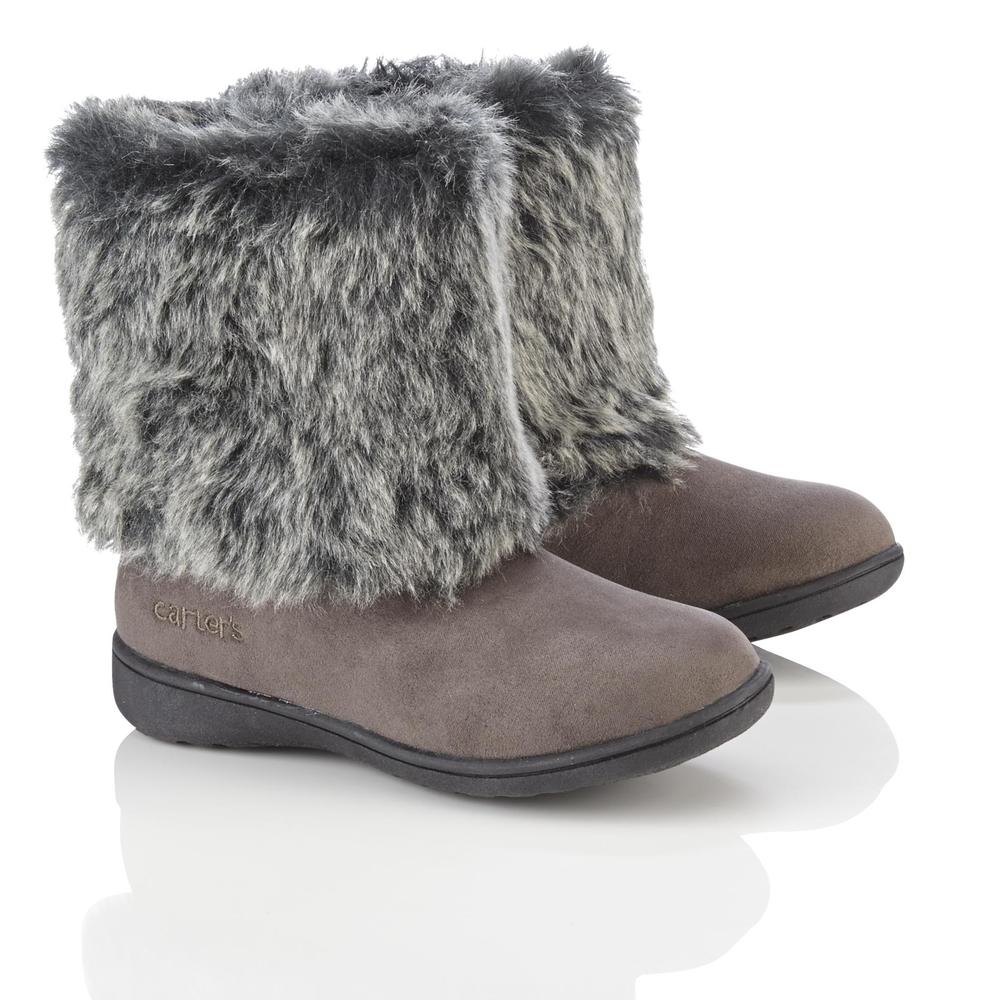 Carter's Toddler Girl's Fluffy Gray Cold Weather Boots