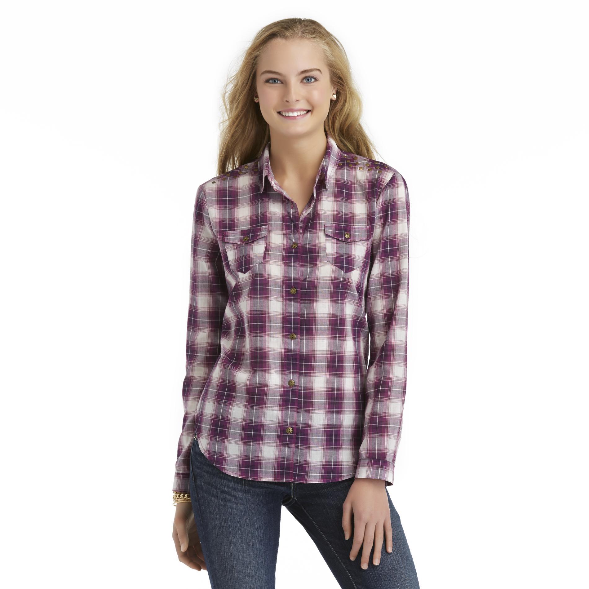 Dream Out Loud by Selena Gomez Junior's Studded Shirt - Plaid ...