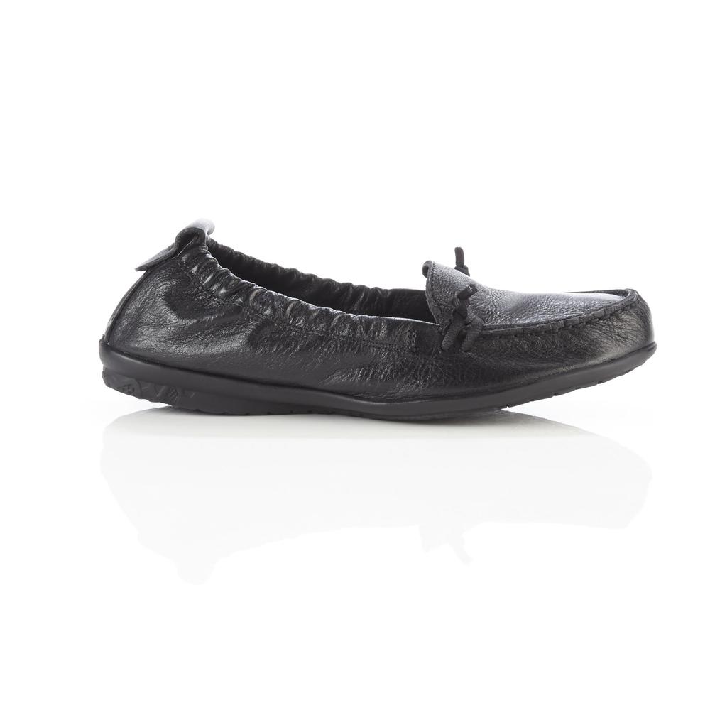 Hush Puppies Women's Ceil Black Leather Moccasin Loafer