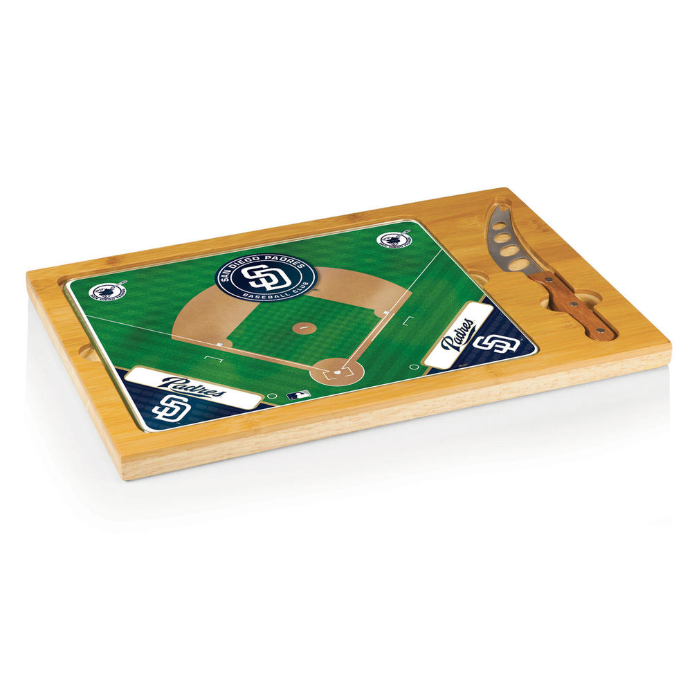 Picnic Time San Diego Padres Icon Glass Top Cutting Board & Knife Set