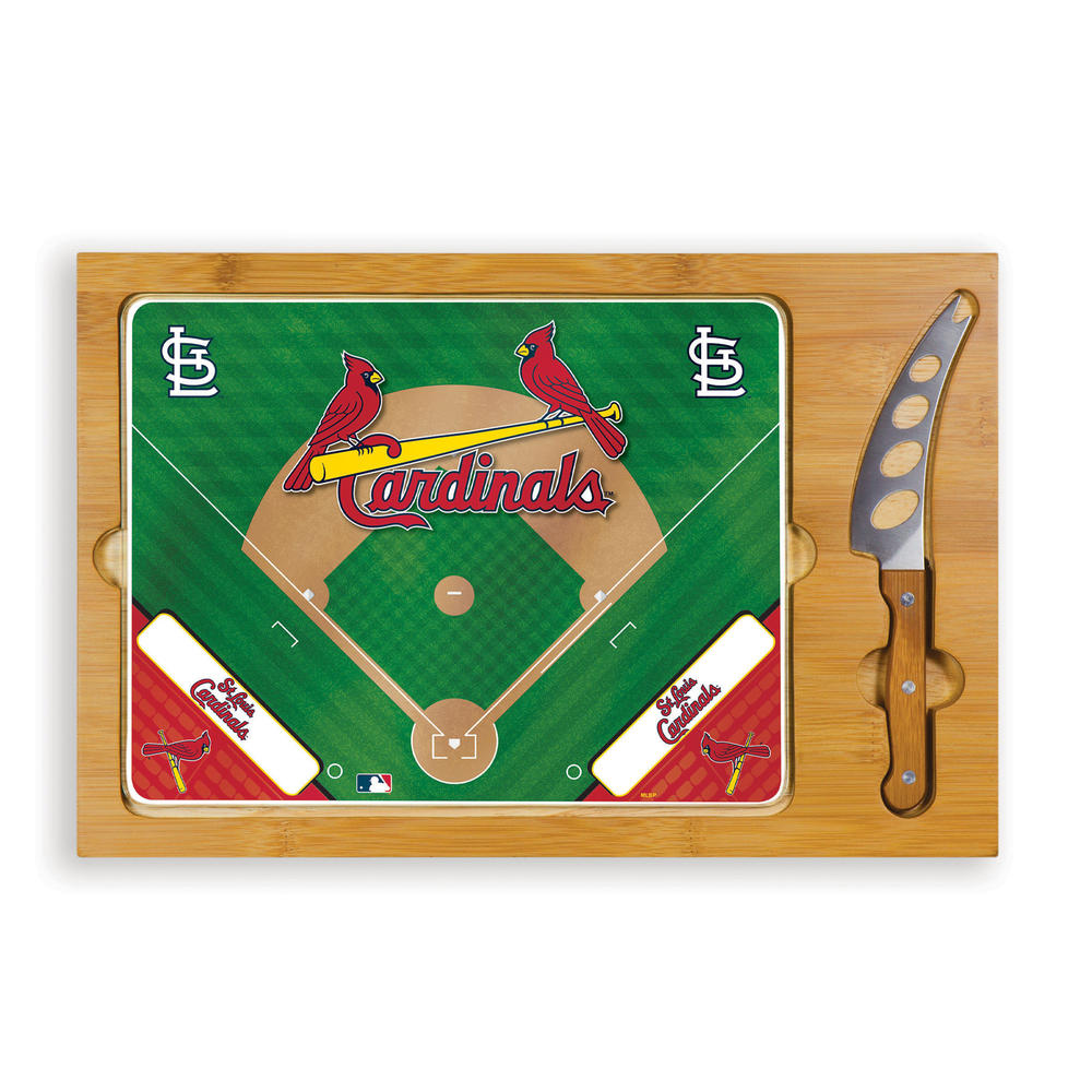 Picnic Time St. Louis Cardinals Icon Glass Top Cutting Board & Knife Set