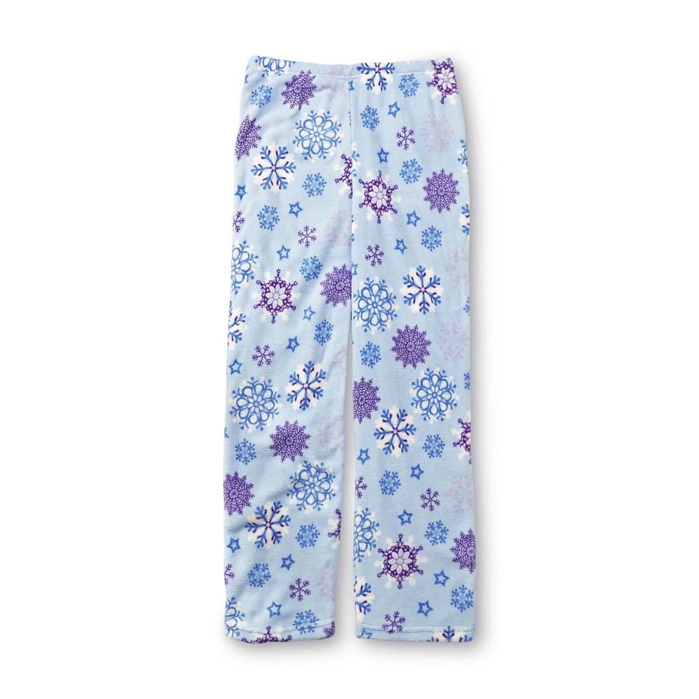 Pink K Women's Fleece Pajamas & Socks - Snowflakes