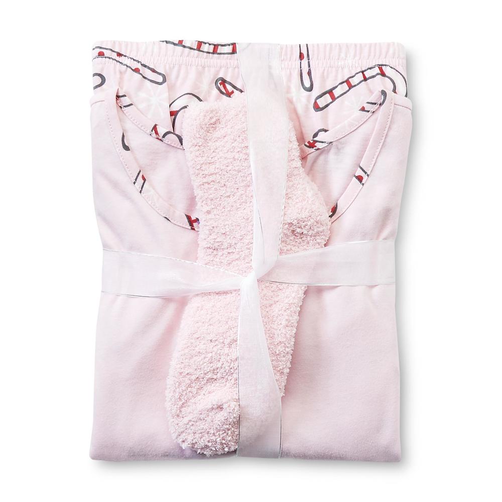 Pink K Women's Pajamas & Socks - Candy Cane